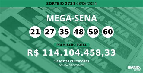 mega sena concurso 2734